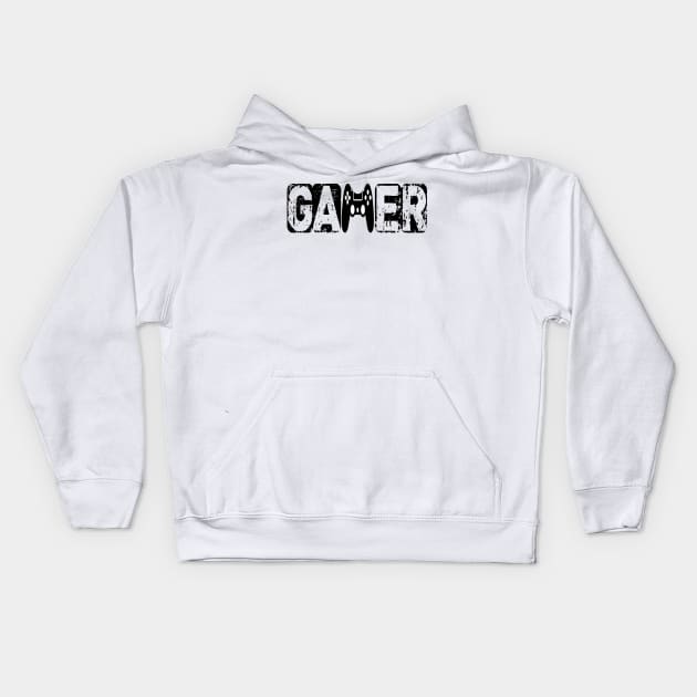 Gamer T Shirt - Funny Gamer Logo Design Gift Kids Hoodie by hardworking